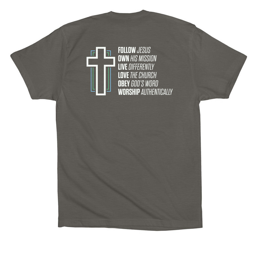 FBCF Students shirts, a Asphalt Premium Cotton Tee (back-view)