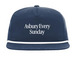 Asbury Every Sunday Rope Hat, a Navy/ White Printed Umpqua Snapback Cap