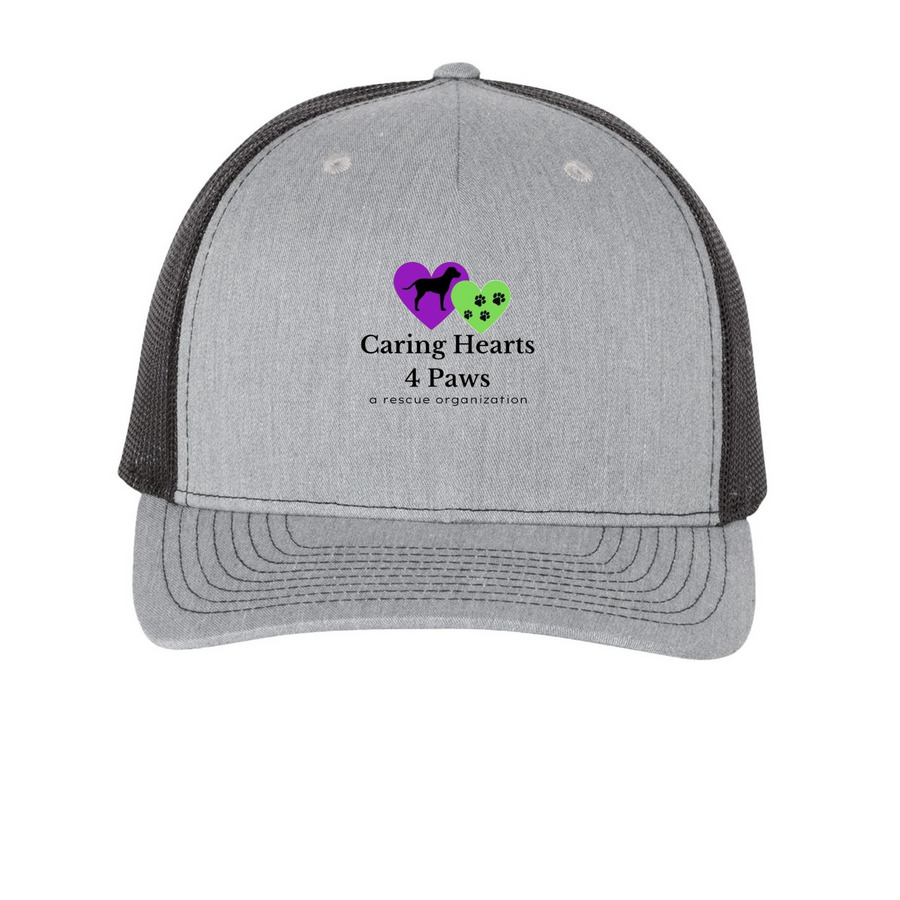 Cap, a Heather Grey/ Black Printed Five-Panel Trucker Cap