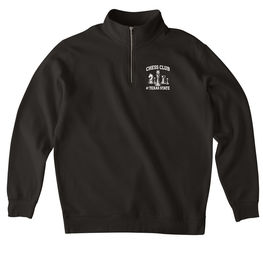 CC@TXST QZ's, a Black Midweight Quarter Zip Pullover