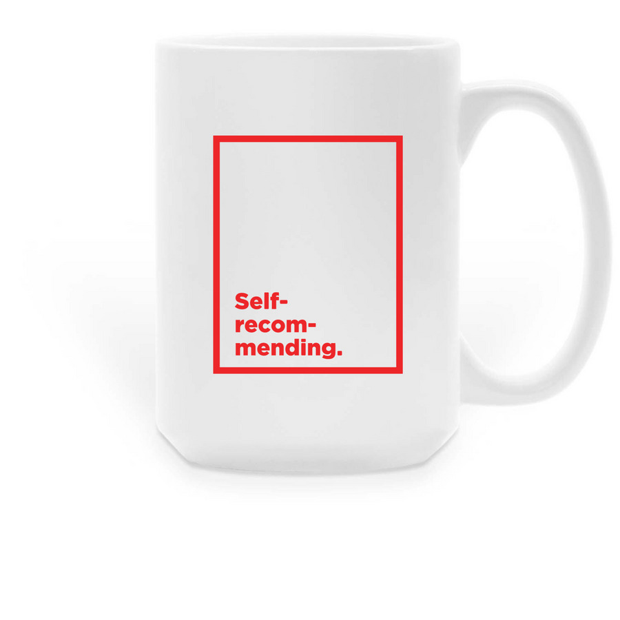 Self-recommending CWT Mug, a White Large Coffee Mug