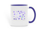 all day long i think of you, a Dark Blue Two-Tone Ceramic Mug