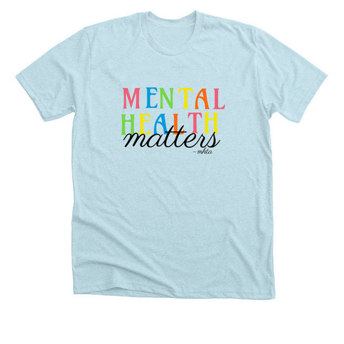 Mental Health Matters, a Heather Ice Blue Premium Unisex Tee