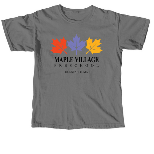 Maple Village School Spirit, a Grey Comfort Colors Unisex Tee