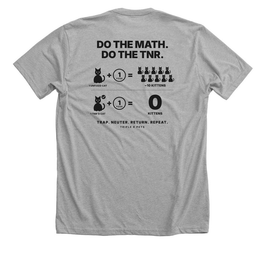 Do the Kitten Math, a Athletic Heather Premium Unisex Tee (back-view)