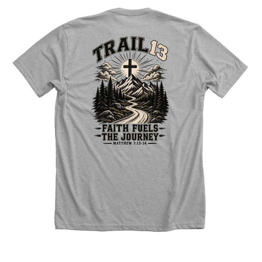 Premium Christian clothing&nbsp;, a Athletic Heather Premium Unisex Tee (back-view)