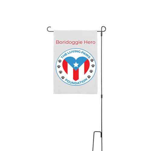 The Luving Paws Foundation, a White 12" x 18" Yard Flag with Stake