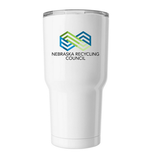 Keep it Cool. Keep it Circular. Tumbler, a White Insulated Tumbler