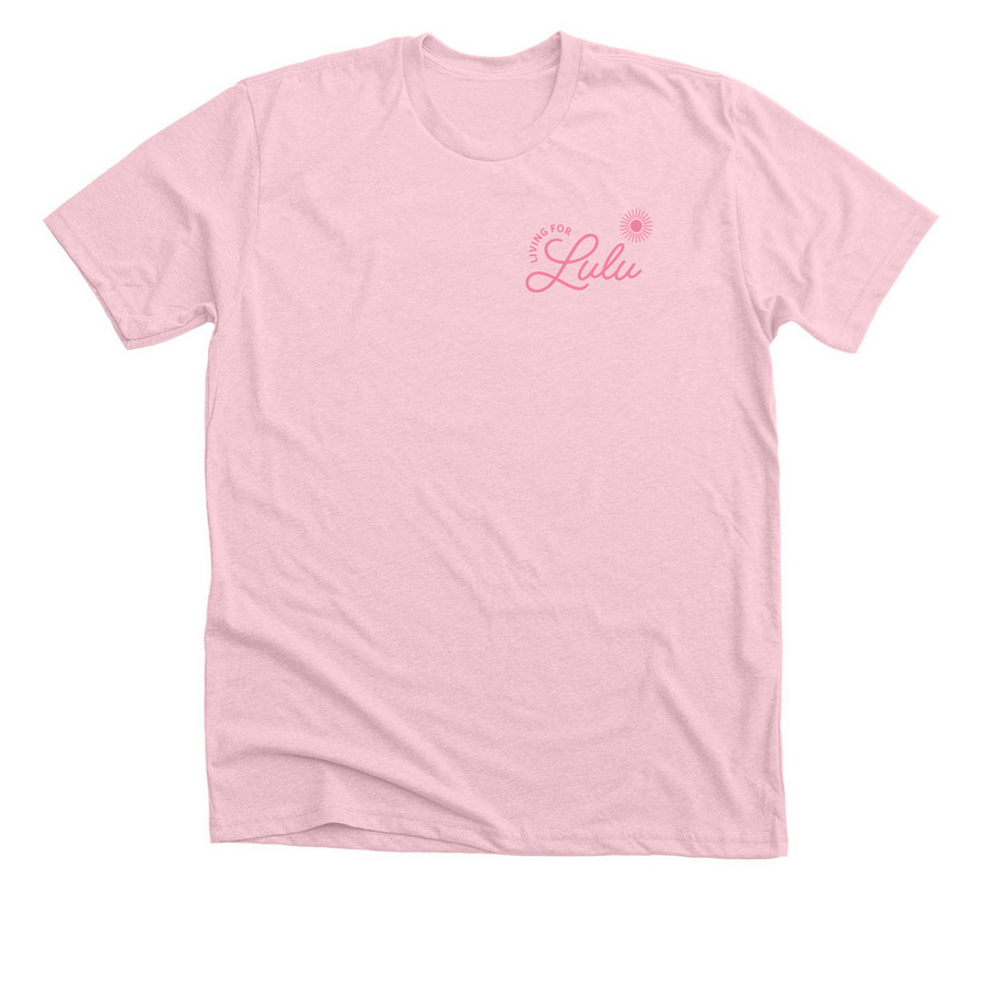 New Living For Lulu Tees and Sweatshirts, a Heather Pink Premium Unisex Tee