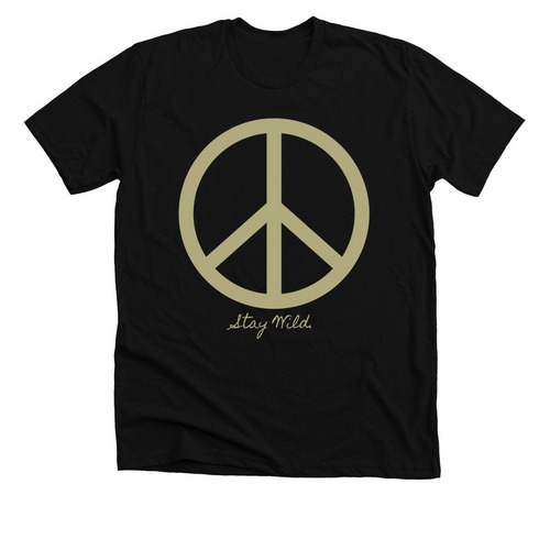 Peace., a Solid Black Blend Premium Unisex Tee