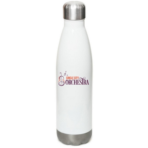 Hydrate in Harmony.&nbsp;?&nbsp;, a White Stainless Steel Water Bottle