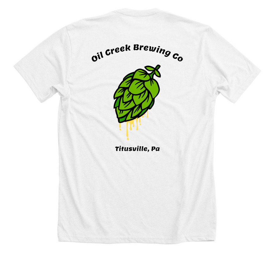 OCBC w/ Juicy Hop on back, a Solid White Blend Premium Unisex Tee (back-view)