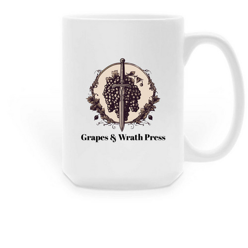 Grapes & Wrath Mug, a White Large Coffee Mug
