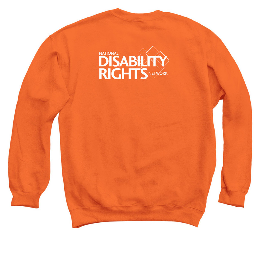 Not All Disabilities Are Visible, a Orange Crewneck Sweatshirt (back-view)