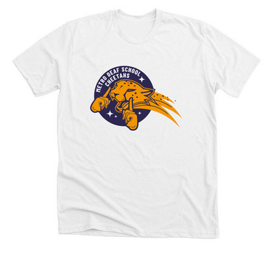 Metro Deaf School-&nbsp;Go Cheetahs!, a Solid White Blend Premium Unisex Tee