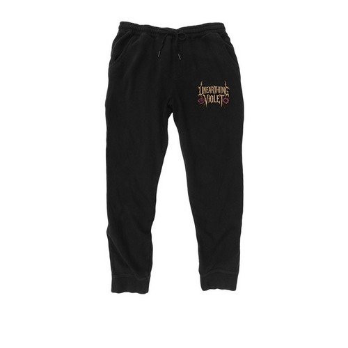 Unearthing Violet Joggers, a Black Midweight Fleece Joggers