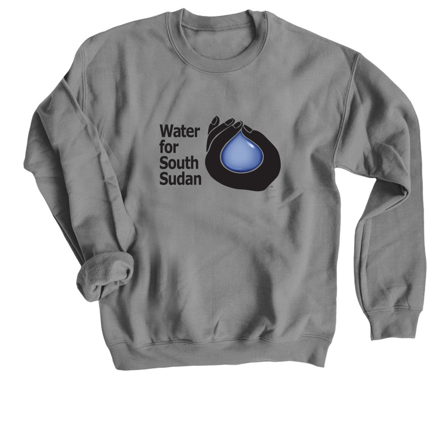 Water for South Sudan Apparel, a Charcoal Crewneck Sweatshirt