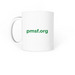 PMSF Ceramic Mugs, a White Coffee Mug (back-view)