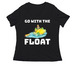 Go With The Float, a Black Women's Relaxed V-Neck Tee
