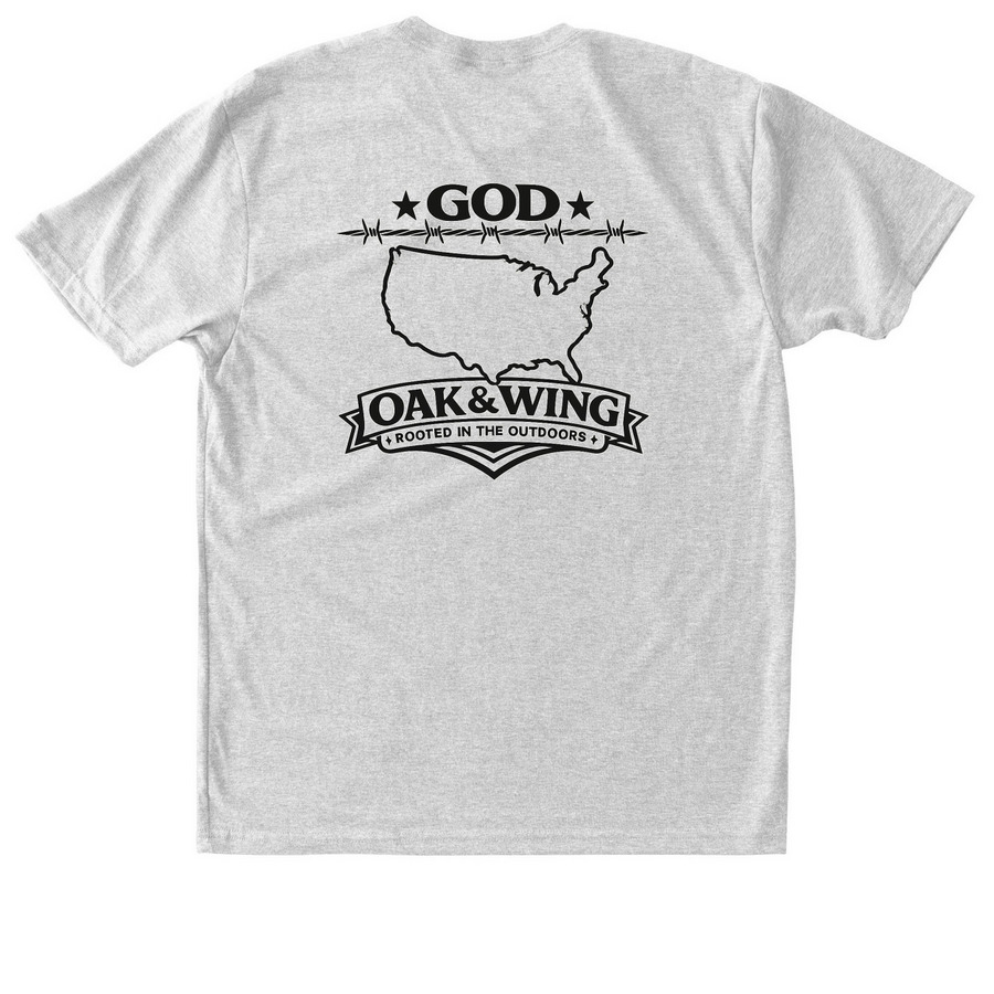 O&W one nation under GOD, a Heather White Triblend Unisex Tee (back-view)