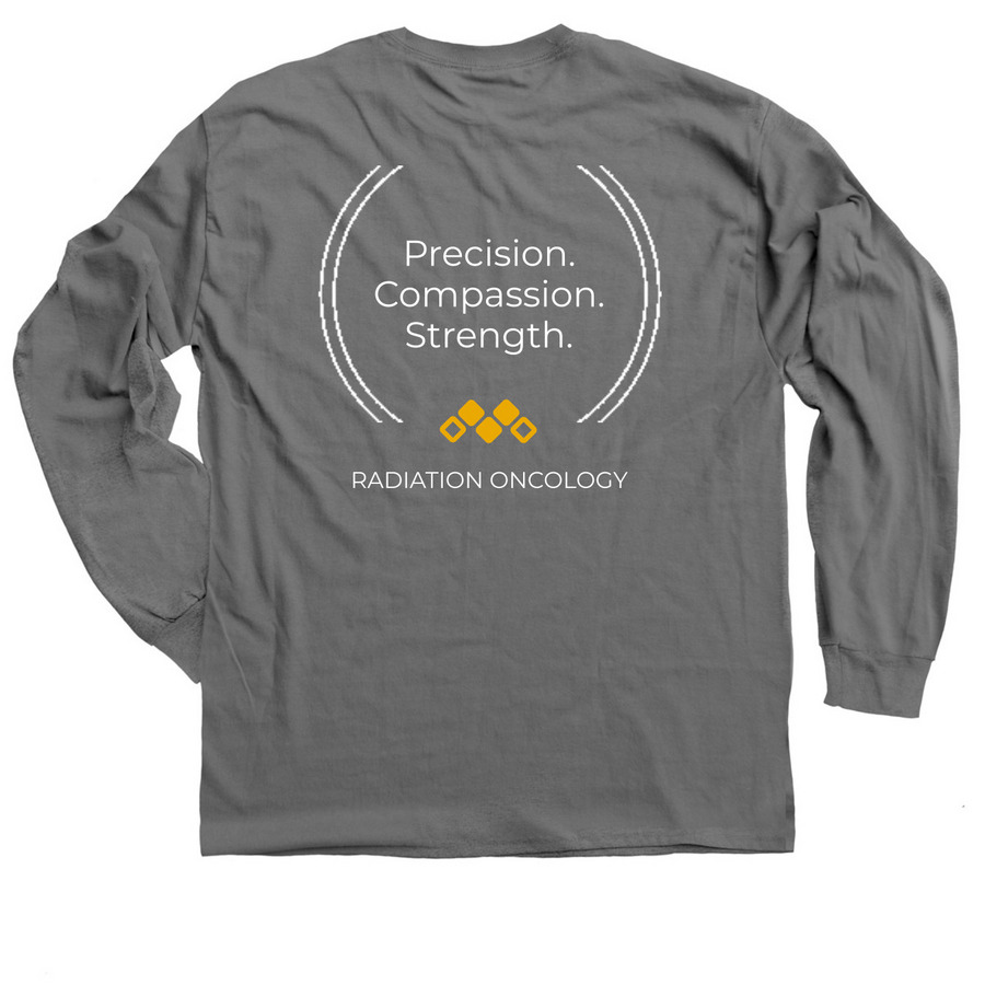 Radiation Oncology, a Charcoal Classic Long Sleeve Tee (back-view)