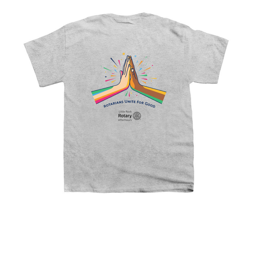 Rotarians Unite for Good, a Sport Grey Youth Unisex Tee (back-view)