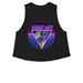 Wharf Rats, a Solid Black Blend Women?s Cropped Racerback Tank