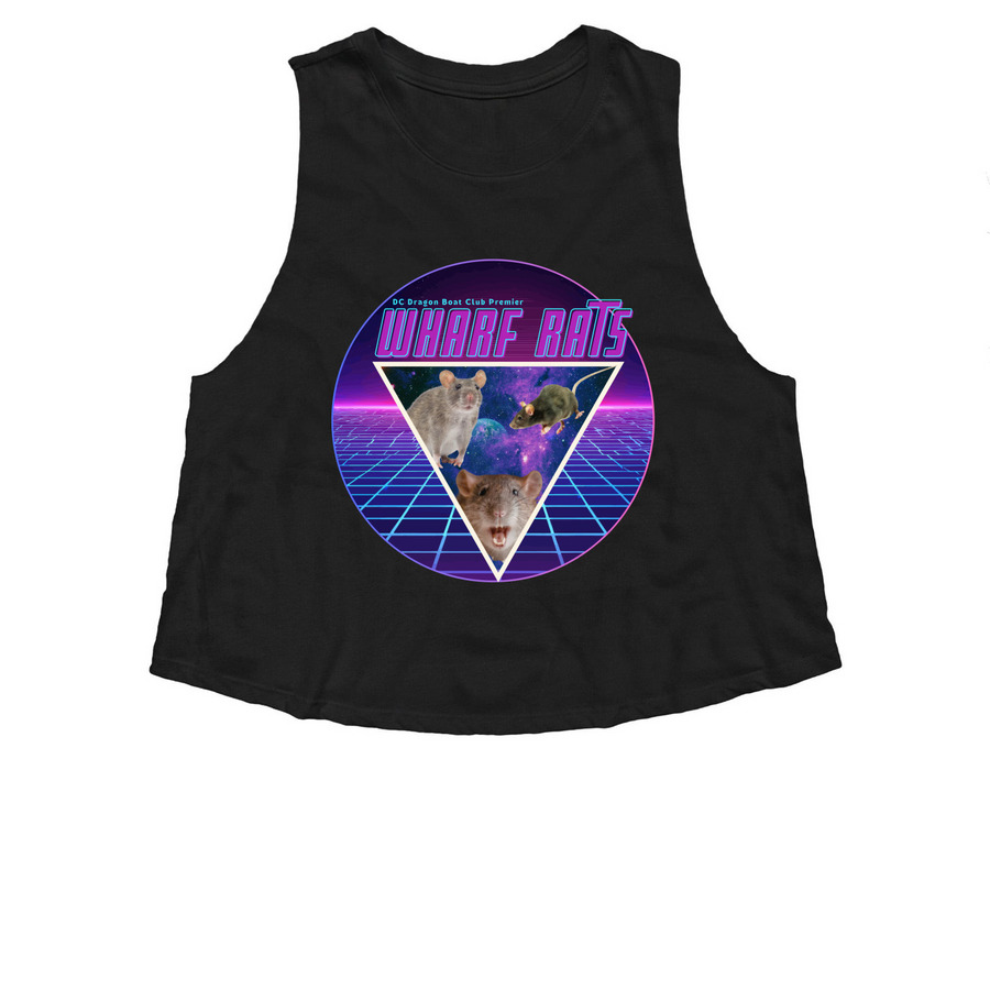 Wharf Rats, a Solid Black Blend Women?s Cropped Racerback Tank