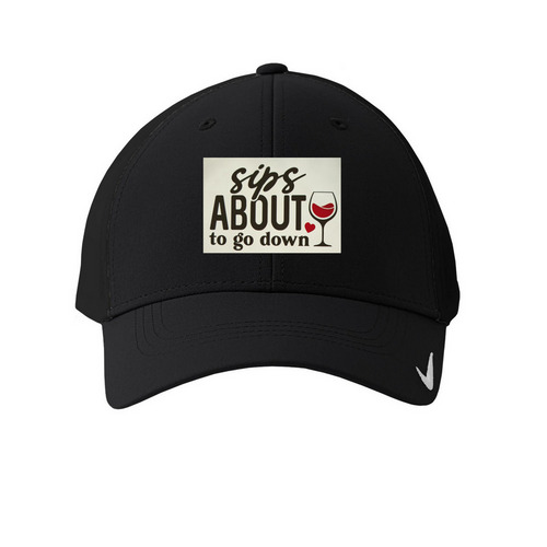 Sips, a Black Printed Nike Dri-FIT Legacy Performance Cap