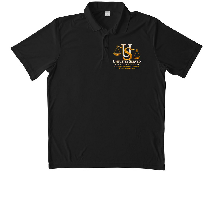 Wear the Mission. Support the Movement., a Black Unisex Performance Polo