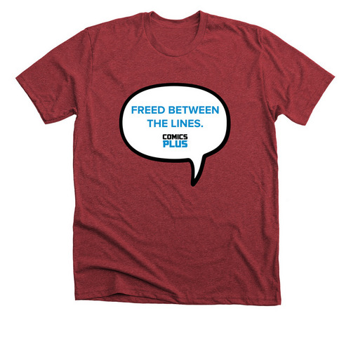 Freed Between the Lines., a Heather Canvas Red Premium Unisex Tee