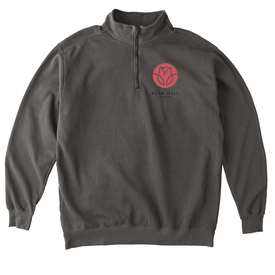 1/4 Zip Logo Sweatshirt, a Pepper Comfort Colors Quarter Zip Pullover