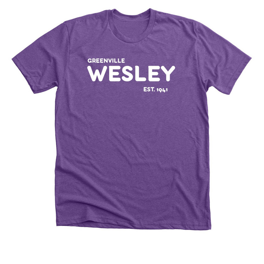 Wesley T-shirt, a Heather Team Purple Premium Unisex Tee