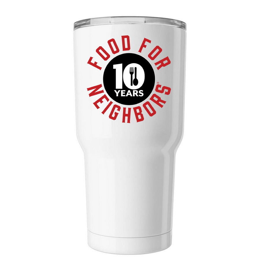 10 Year Anniversary 30 oz Tumbler, a White Insulated Tumbler