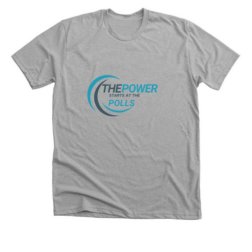 The Power starts at the Polls, a Athletic Heather Premium Unisex Tee