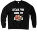 Veggie Free&nbsp;, a Deep Black Allmade Organic French Terry Crewneck Sweatshirt