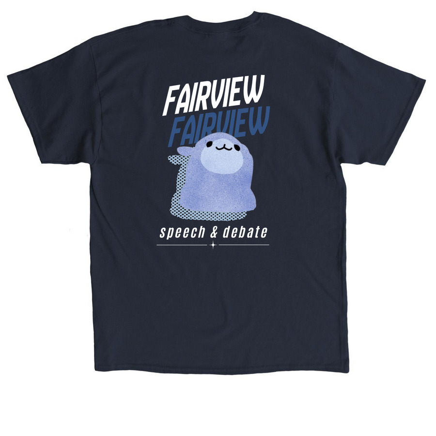 Fairview High School Speech & Debate, a Navy Classic Unisex Tee (back-view)