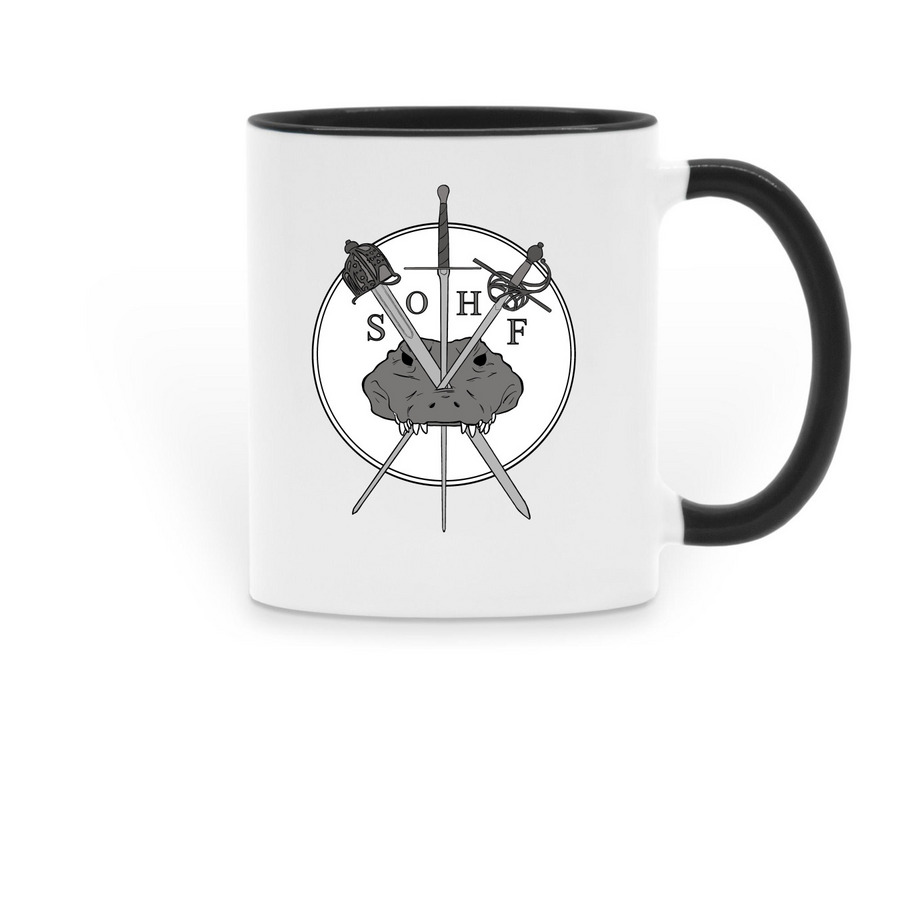 SOHF Logo Mugs, a Black Two-Tone Ceramic Mug