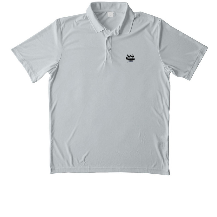 Holy Made Golf Shirt, a Silver Unisex Performance Polo