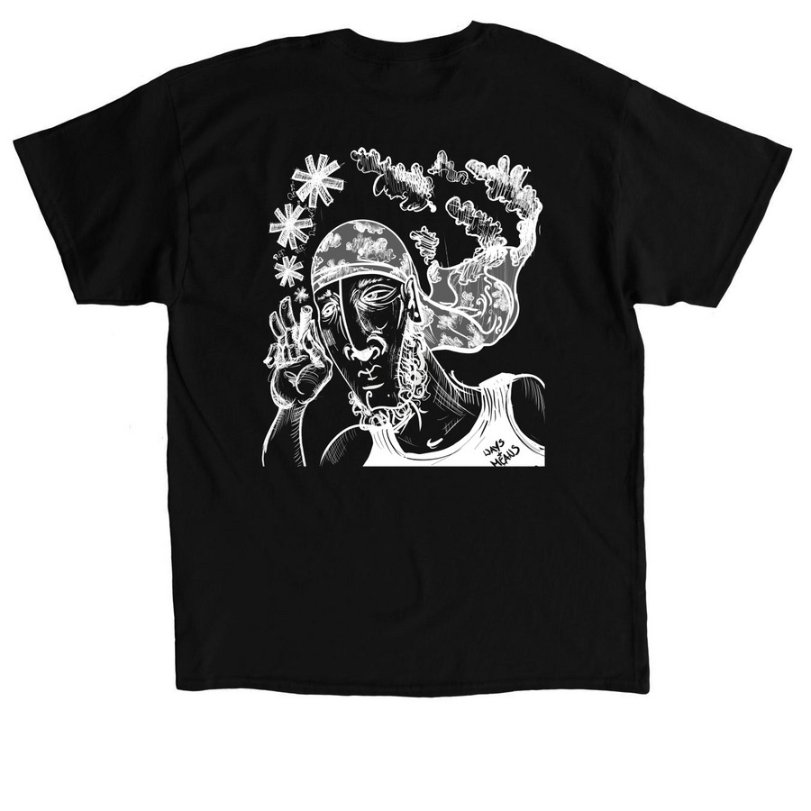GRABBA FREE, a Black Classic Unisex Tee (back-view)