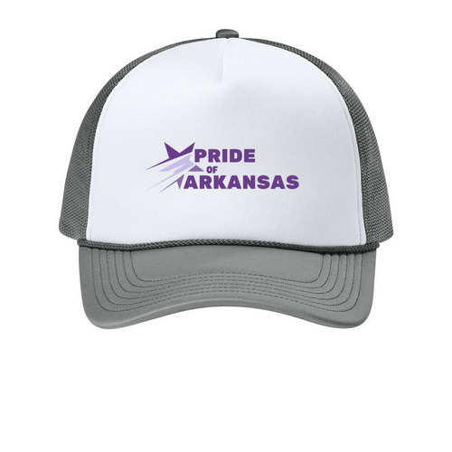POA Color Logo Hats, a White/ Deep Smoke Printed Foam Trucker Hat