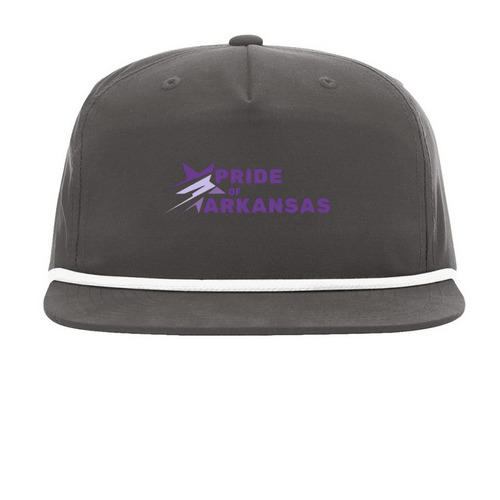POA Color Logo Hats, a Charcoal/ White Printed Umpqua Snapback Cap