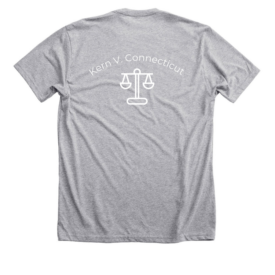 limited run mugshot drop, a Athletic Heather Premium Unisex Tee (back-view)