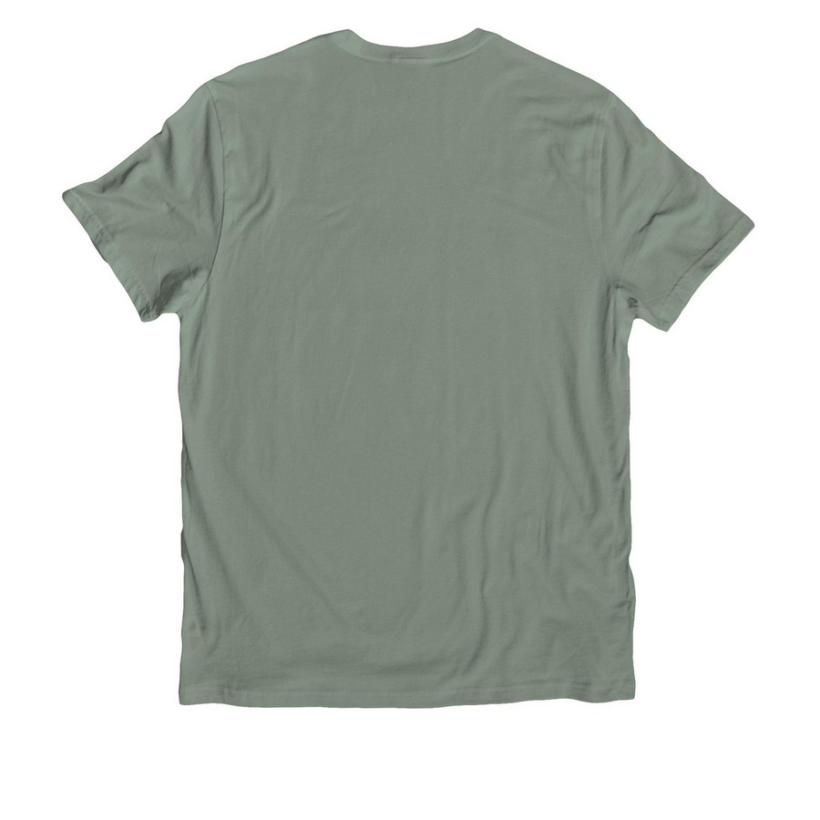 Eels and Estuaries, a Matcha Green Allmade Organic Cotton Unisex Tee (back-view)