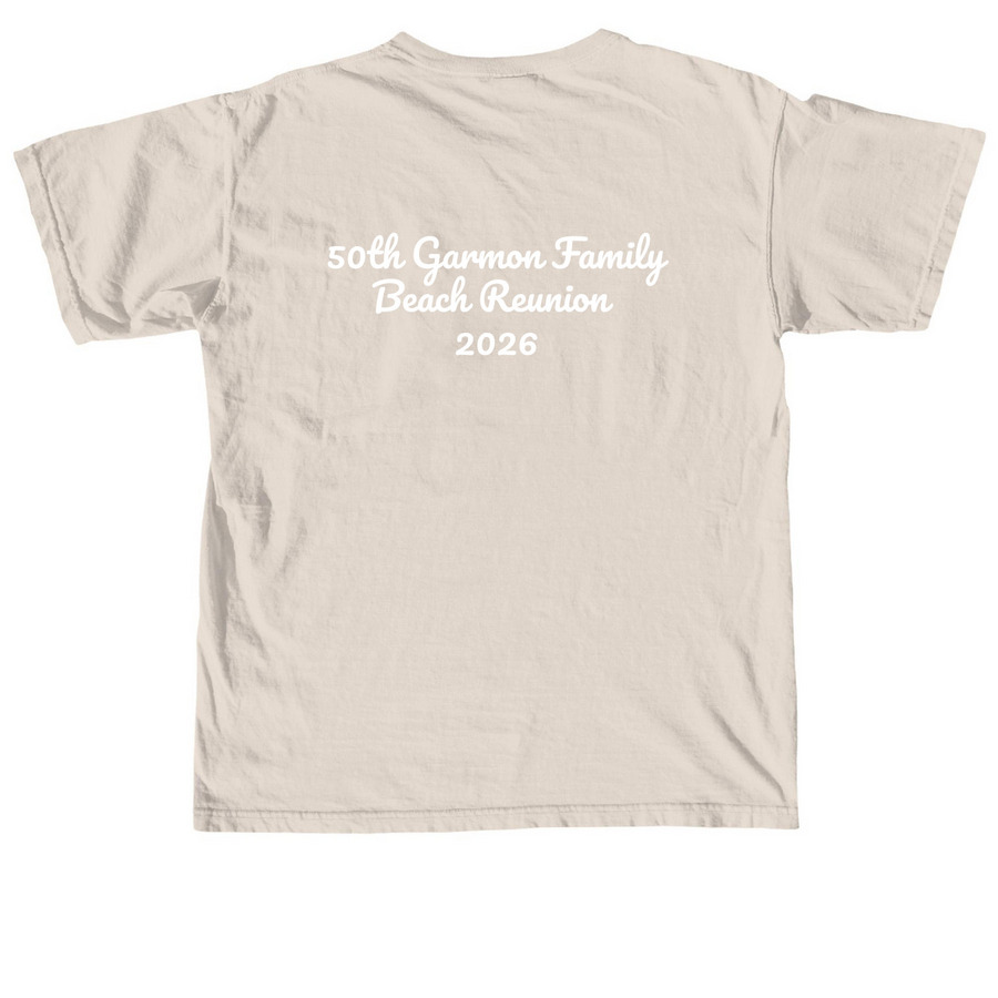 50th Reunion Shirt With Text on Back, a Ivory Comfort Colors Unisex Tee (back-view)