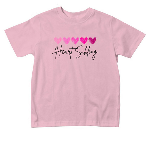 Heartful Heart Siblings (toddler), a Pink Toddler Tee