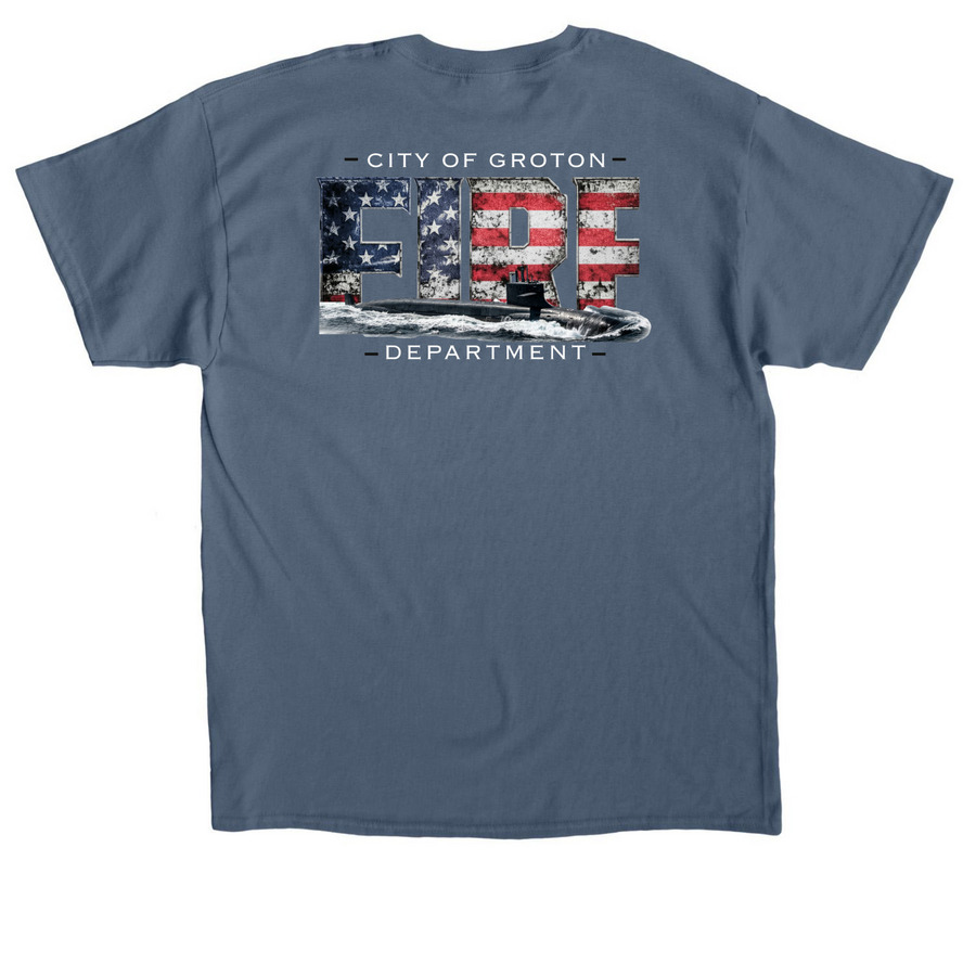 GCFD- American Submarine, a Indigo Blue Classic Unisex Tee (back-view)