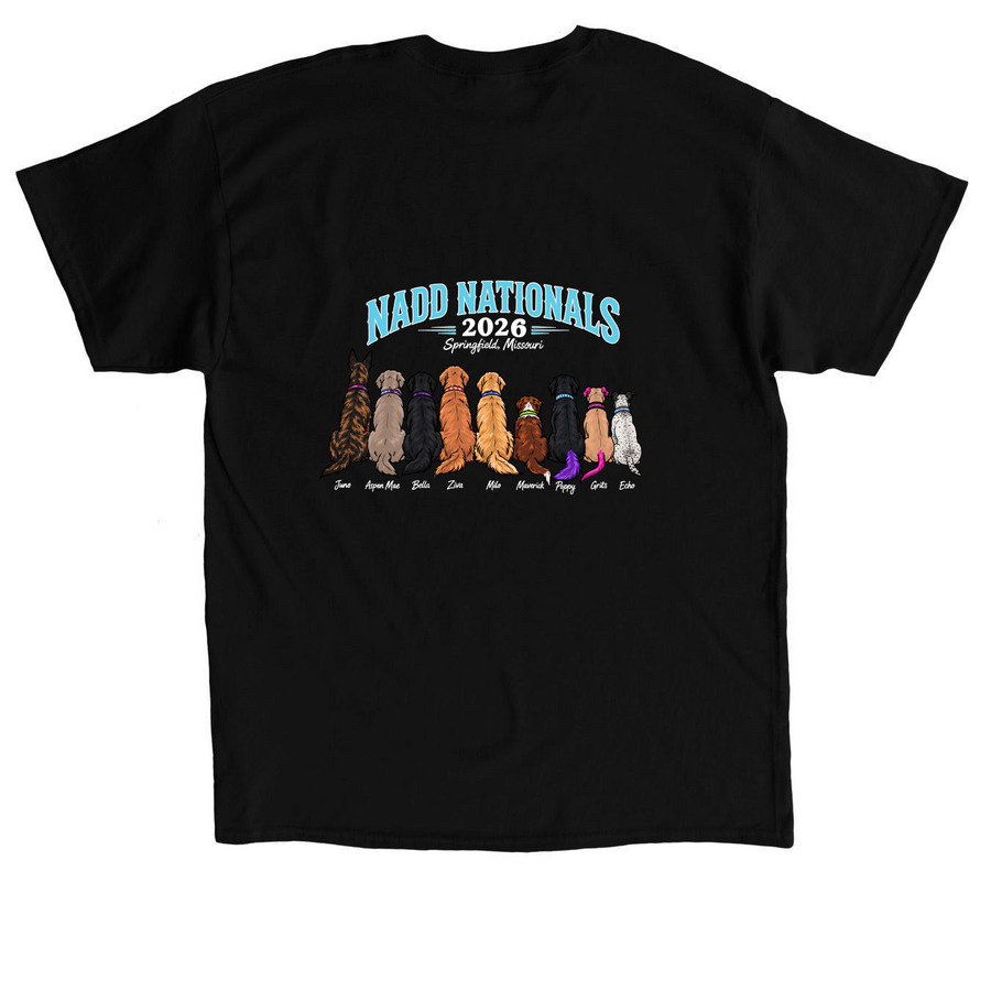 Echo nationals, a Black Classic Unisex Tee (back-view)