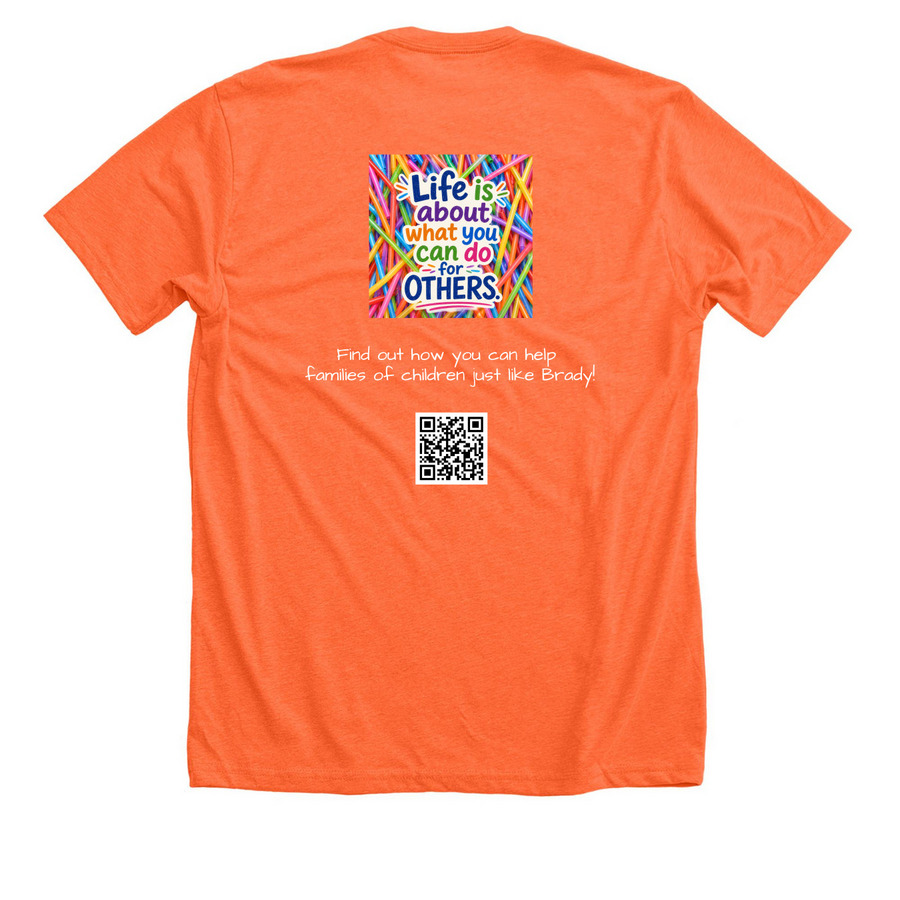 Brady Keep Foundation, a Heather Orange Premium Unisex Tee (back-view)