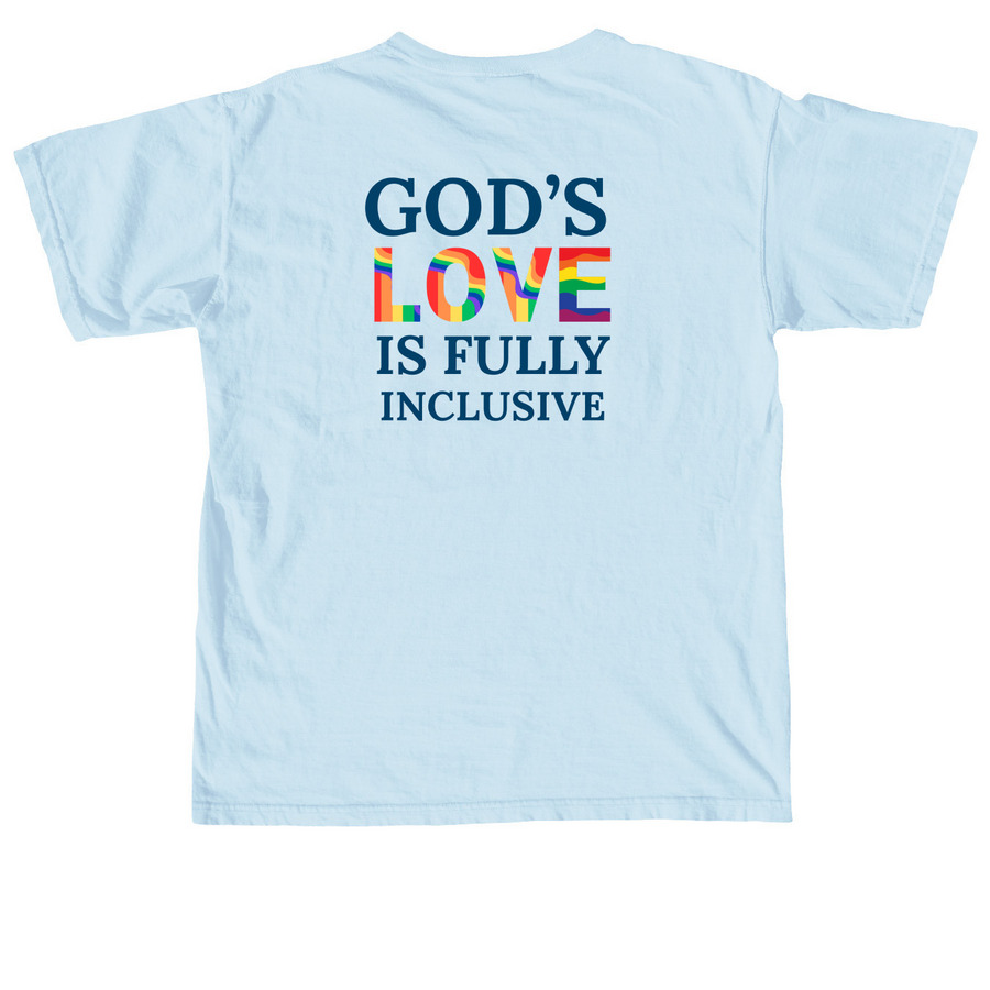 Pride 2026, a Chambray Comfort Colors Unisex Tee (back-view)